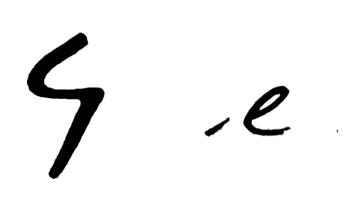 Kiafrakan glyph for letter E