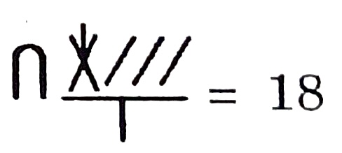 Kiafrakan symbol for number 18