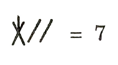 Kiafrakan symbol for number 7